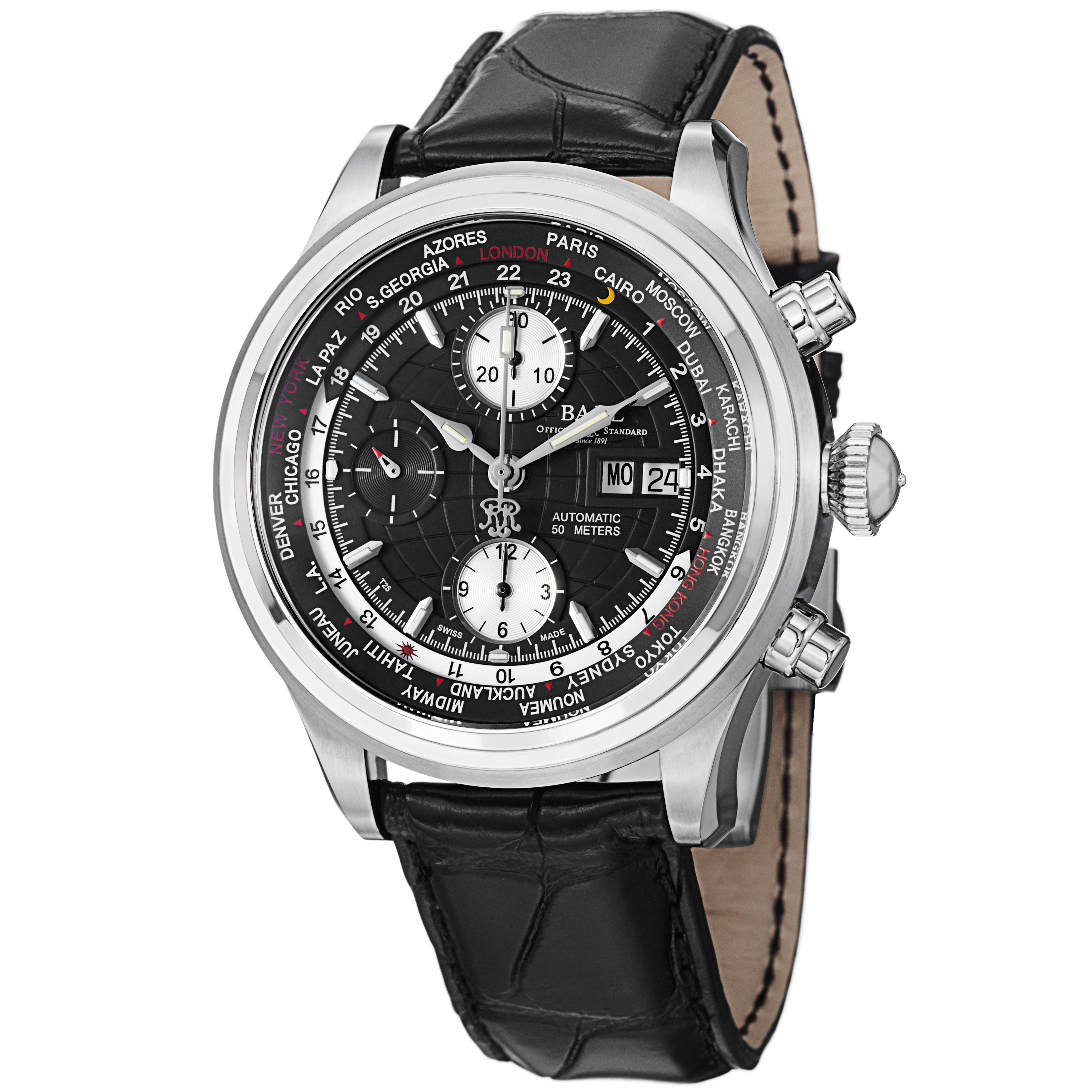 Ball Trainmaster Clone 41mm Automatic Black Steel Case Jet Black Face Water-Resistant Watch