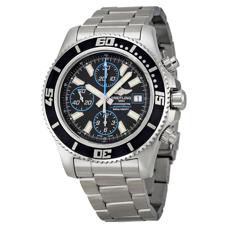 Breitling Superocean A1334102/BA83 Diver's Watch: Automatic Blacked-Out Face Steel Case 200m Water Resistant