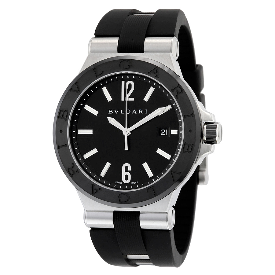 Bvlgari 102029 Steel Chronograph Black Dial Automatic Watch