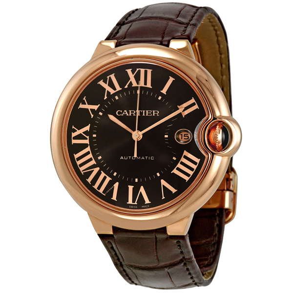 Cartier Ballon Bleu Rose Gold Automatic Chronograph Jet Black Watch