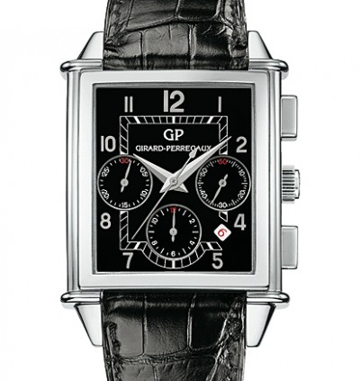 Girard Perregaux Vintage Chronograph 25mm Gold-Plated Silver Dial Water-Resistant Watch