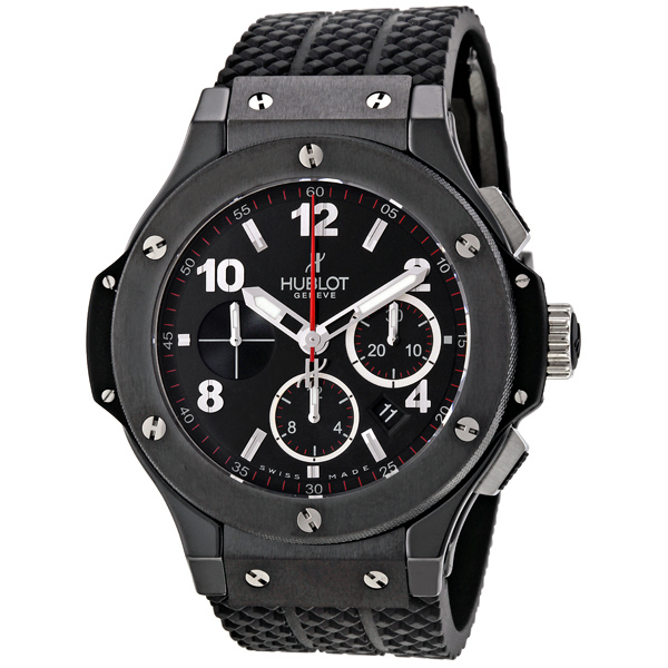 Hublot Big Bang Classic Chrono Automatic Titan Watch - Jet Black Face, 45mm, 100m Water Resistant