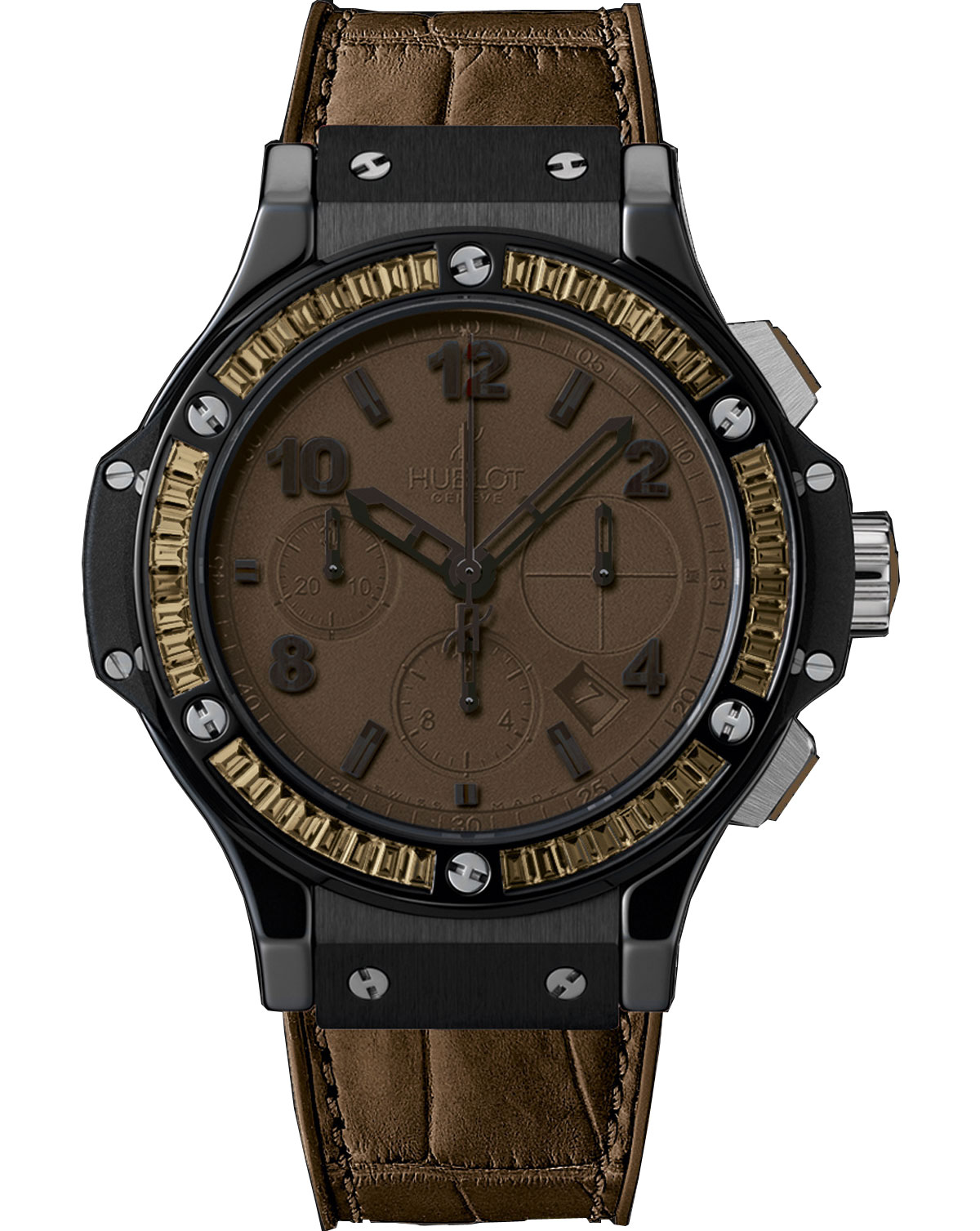 Hublot Big Bang 34mm Ceramic Aviator Chrono Black Face Timepiece
