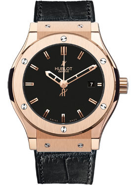 Hublot Classic Fusion King Gold 18k Manual Movement Black Face Dive Watch