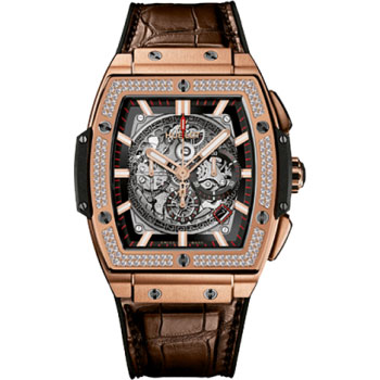 Hublot Classic Fusion 18K Gold Satin Case Black Dial Watch