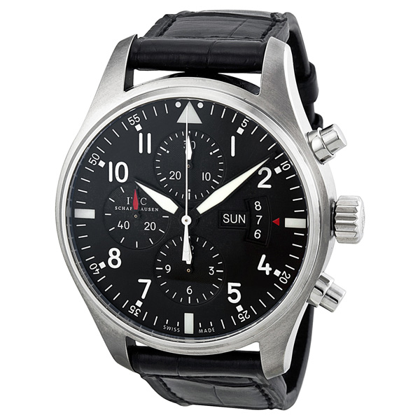 IWC Pilot Chronograph Automatic Steel Black Dial Replica Watch