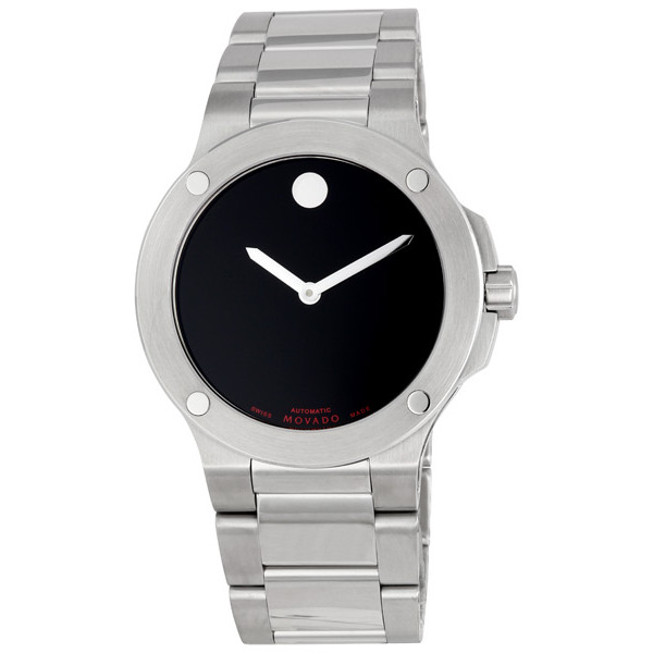 Modern Classic Movado 0606290 Automatic Watch: Silver Chronograph Dial, 40mm Steel Case