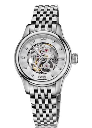 Oris Artelier 01 Steel Case Automatic Chronograph Blue Face Watch