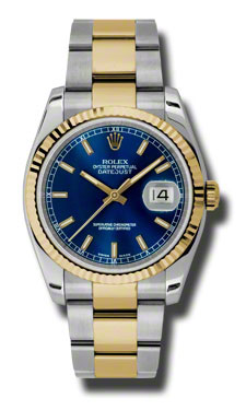 Stainless & 18K Yellow Gold Rolex Datejust 116233BLSO Diver's Watch - Automatic Jet Black Face 30m Resistant