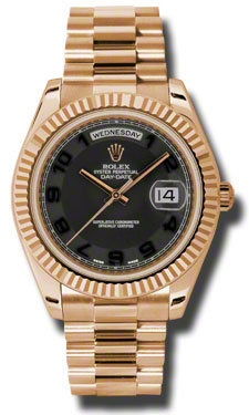 Rolex Day-Date II Black Sapphire Dial Automatic Prestige Watch