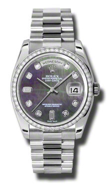 Platinum President Rolex Day-Date 41mm Imitation Automatic Diamond Bezel Blue Face Watch