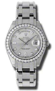 Classic Swiss Rolex Day-Date Masterpiece 41mm Gold Automatic Diamond Set Watch