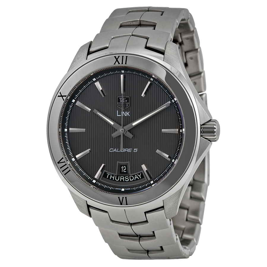 Tag Heuer Link WAT2015.BA0951 Grey Automatic Watch: Sleek Steel Grey Chronograph Beauty