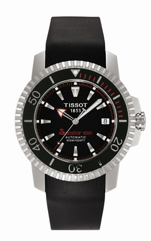 Tissot Seaster Dive 300m Black Dial Automatic Water Resistant Timepiece
