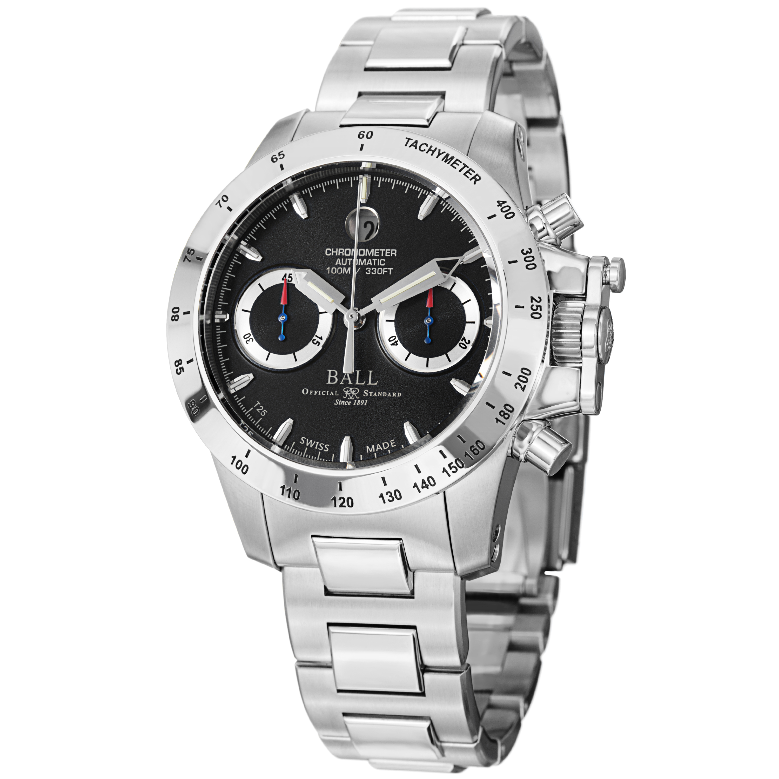 Swiss-Crafted Ball Engineer CM2098C Chronograph Steel Black Face Mens Watch - 45mm Imitation Timepiece