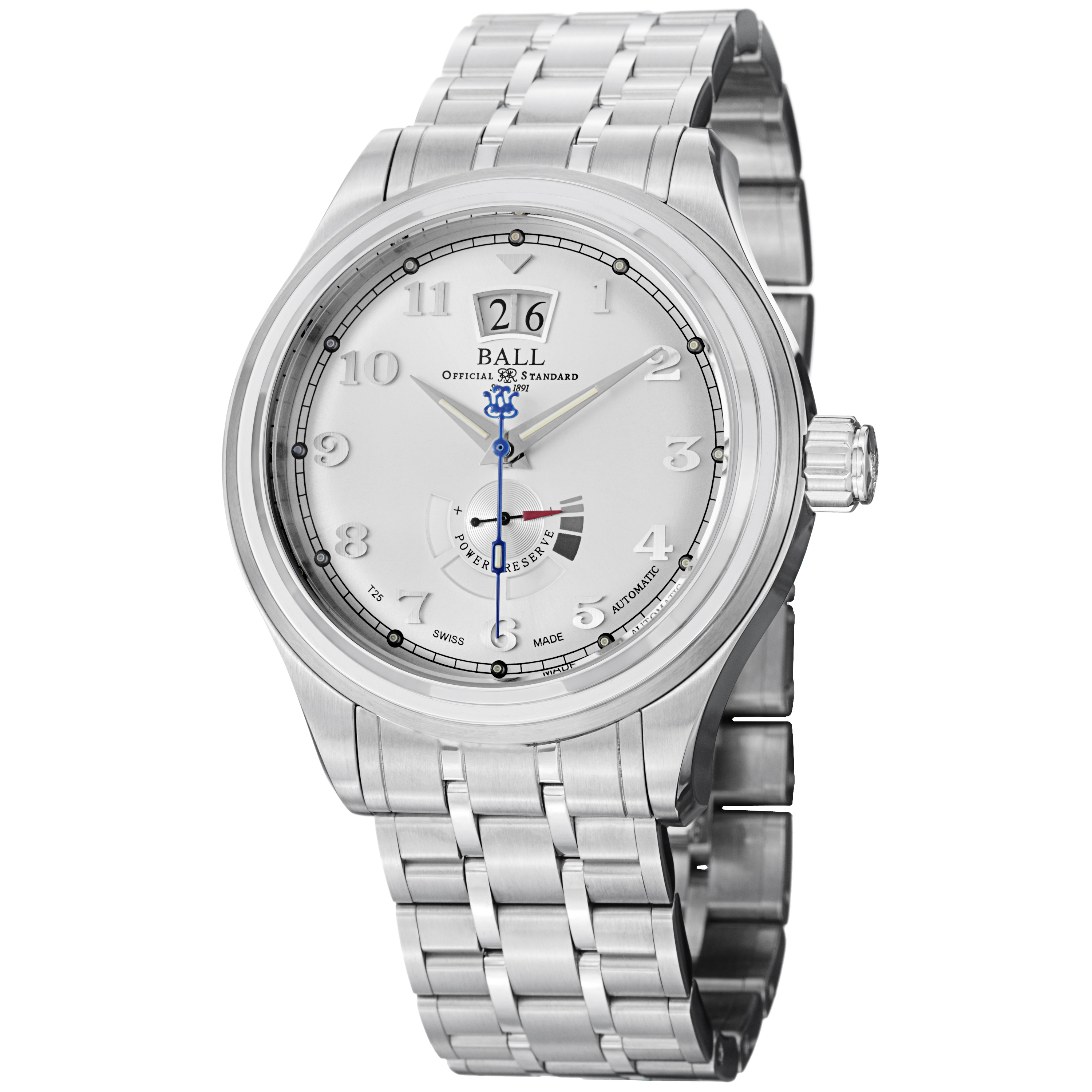 Ball Train Cleveland Automatic Diver Mens Watch - Steel Case, Blue Face, 200M Resistant