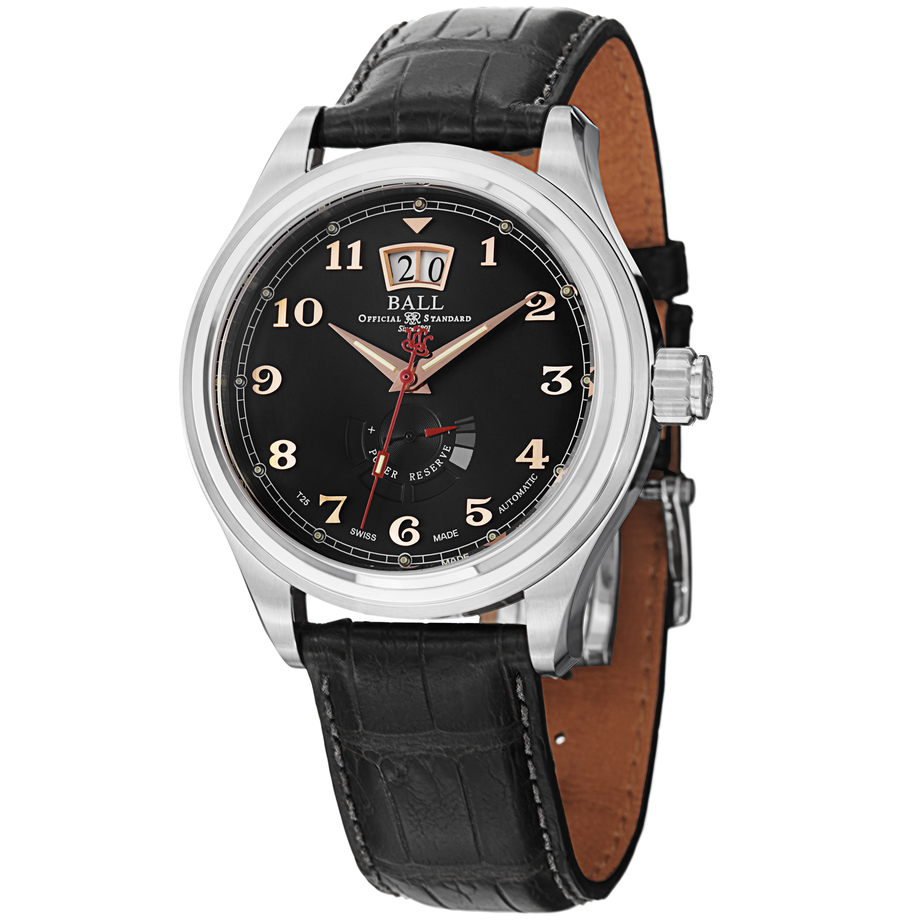 Ball Train Cleveland PM1058DL1JBKBK Imitation Watch - Swiss Automatic Black Dial 50M Water Resistant