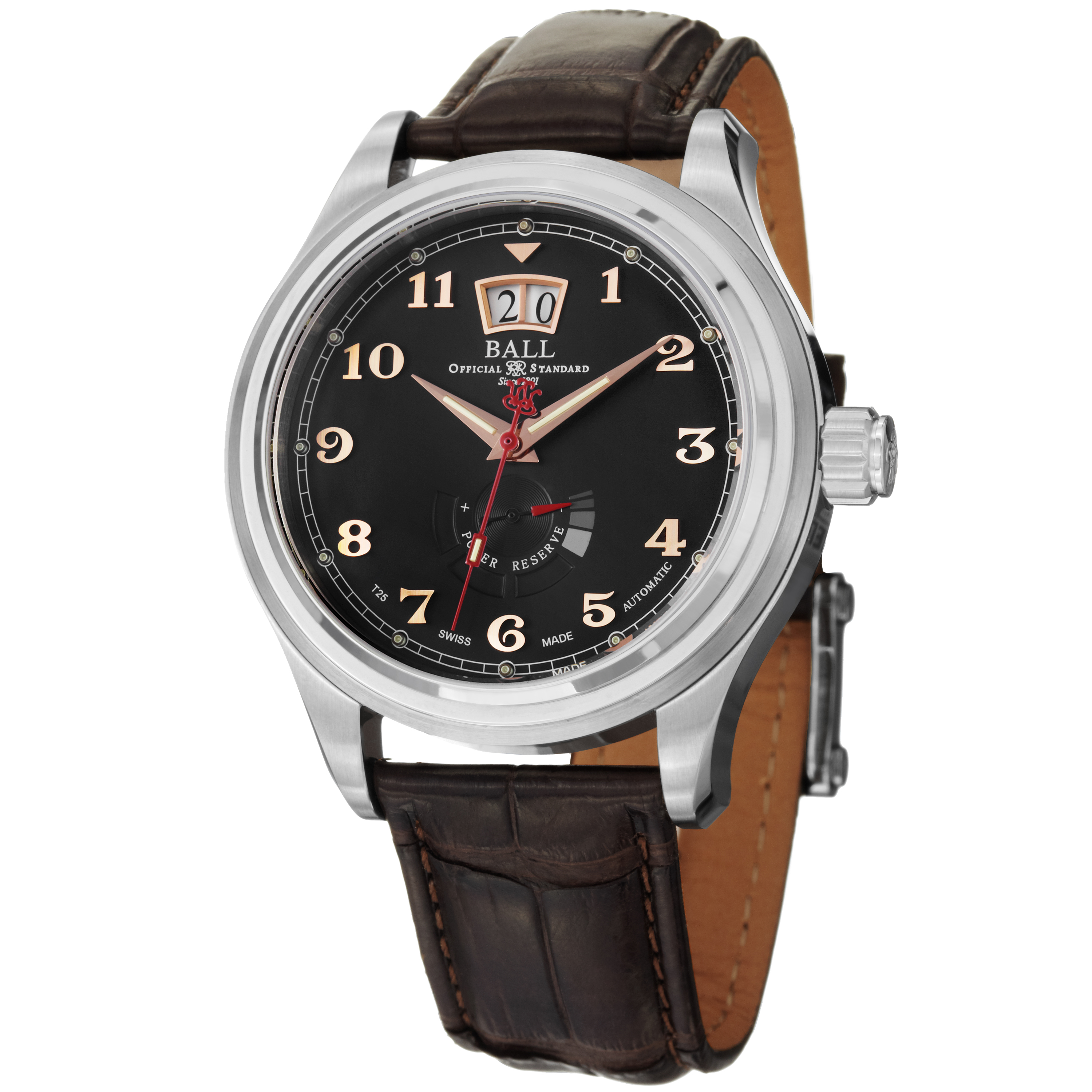 Ball Train Cleveland Swiss Replica Automatic Jet Black Dial 43mm Watch