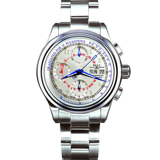 Ball Trainmaster Clone Automatic Chronograph Watch - Swiss-Made - Black Face - 100m Water Resistant