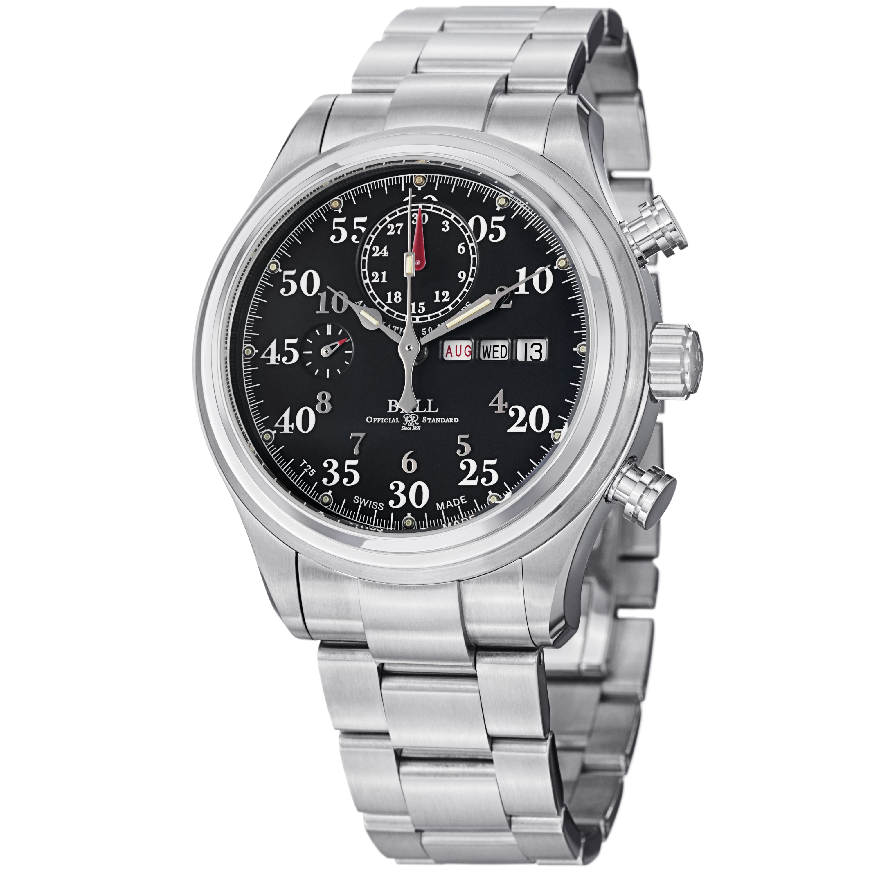 Ball Trainmaster CM1030D-S1J-BK Automatic Dive Master Black Face Steel Case Watch