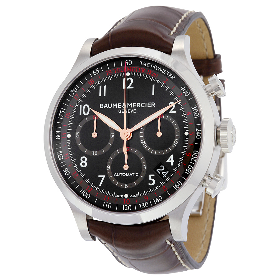 Baume et Mercier Capeland Dive Master 10067 Automatic Jet Black Face Water-Resistant 43mm Watch