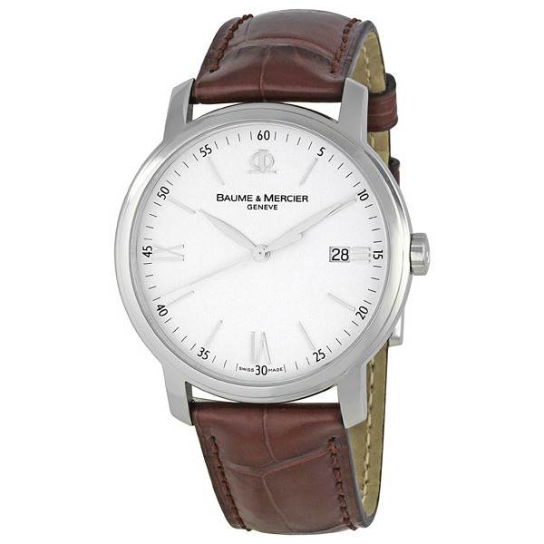 Baume & Mercier Classima 08687 Automatic Steel Watch with Black Roman Numerals and Mother-of-Pearl Dial