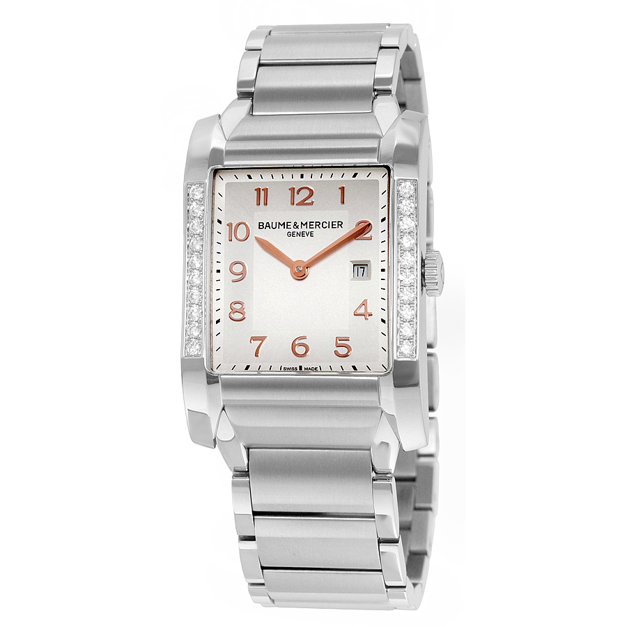 Baume et Mercier Hampton Replica Silver Opaline Dial Steel Watch