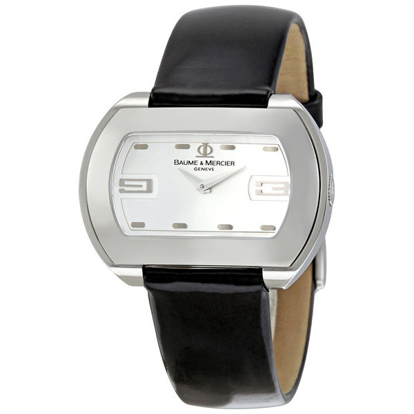 Baume et Mercier Hampton 8339 Silver Automatic Jet Black Face Chronograph Watch