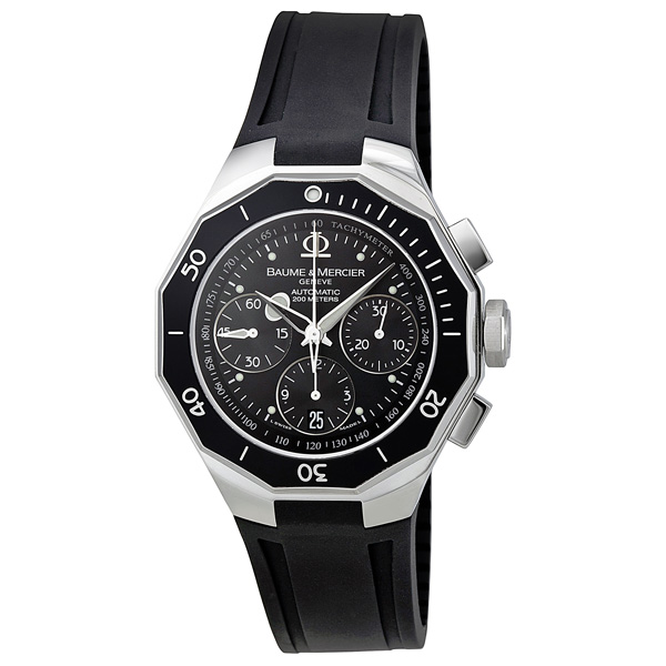 Baume et Mercier Riviera 8723 Men's Swiss Clone Watch - Automatic, Silver Case, Black Face, 40mm