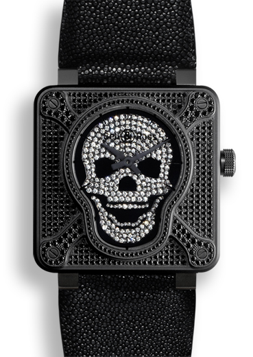 Bell & Ross Aviator BR0192-AIRBOR-FLD 259 Diamond Skull Pilot Watch