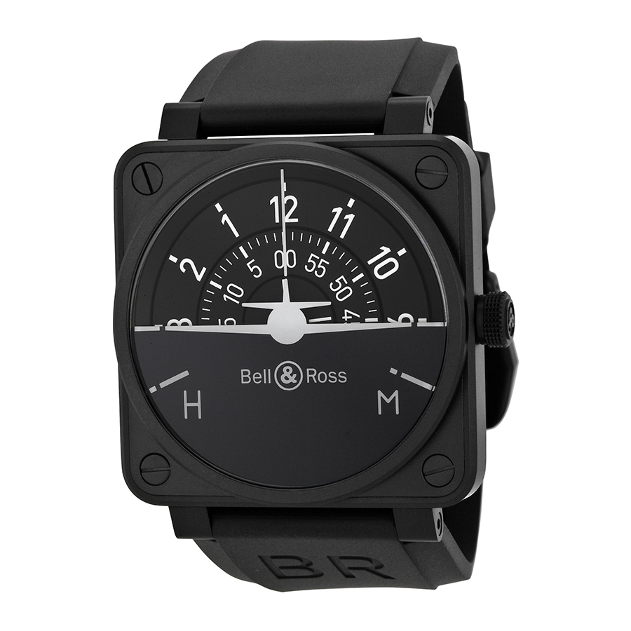 Bell Ross Aviator BR0192-Turncoor Auto Chrono Jet Black Face 200m Diver Watch