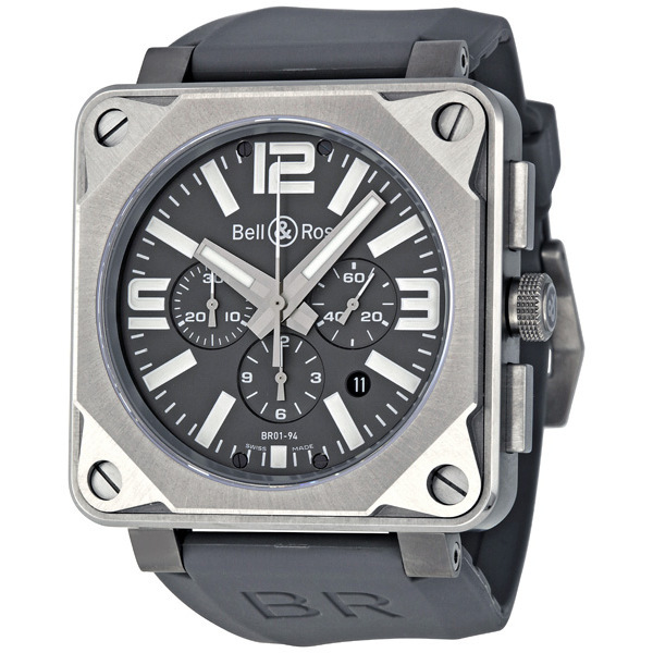 Bell Ross Aviator Titanium BR0194-TI-PRO - Precision Chronograph - Satin Brushed - Jet Black Face Watch