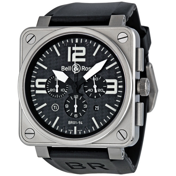 Bell Ross BR0194 Titanium Carbon Fiber Pilot Watch - Black Coated Auto Movement