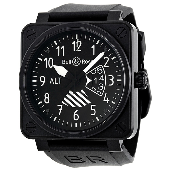 Bell Ross Aviator BR0196-Altimeter Jet Black Face Pilot Watch