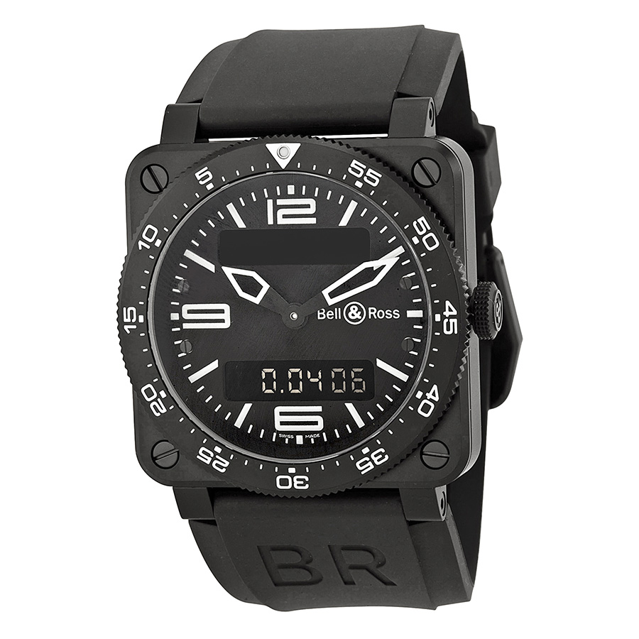 Bell and Ross Aviator Chrono BR0392 Clone - Automatic Jet Black Face Water Resistant Watch