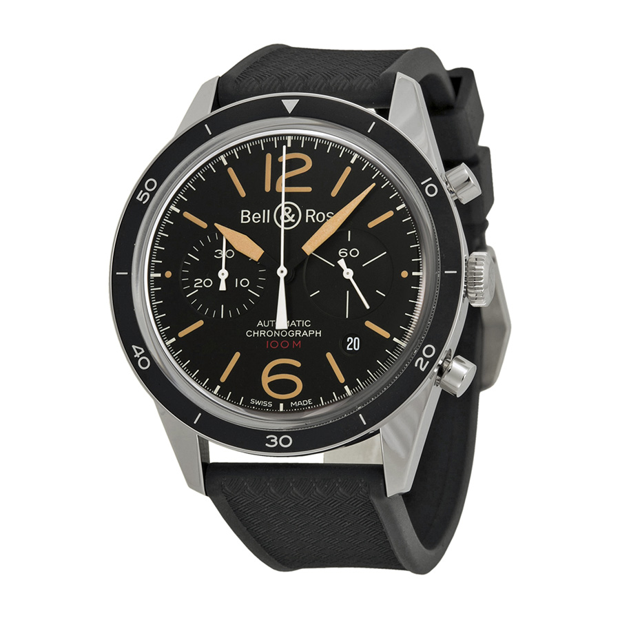 Bell & Ross Aviator Chronograph Steel Black Face Watch