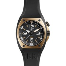 Bell and Ross Marine BR02 Pink Gold 18K PVD Case Dive Watch - Black Dial, Automatic, Water-Resistant