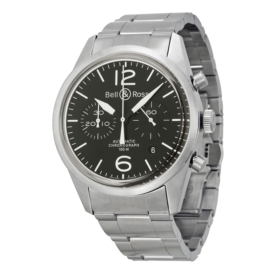 Classic Bell and Ross BR126-ORIG Black Dial SS Automatic Men's Vintage Watch