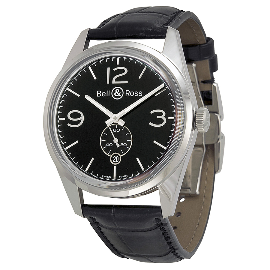 Bell Ross Vintage BRG123 Black Face Automatic Pilot Watch