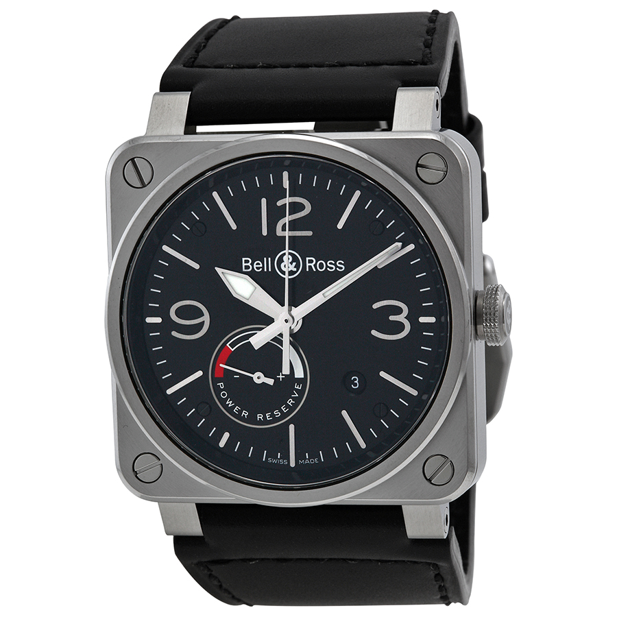 Bell & Ross Vintage BR0397-BL-SI-SCA Imitation Jet Black Chronograph Watch