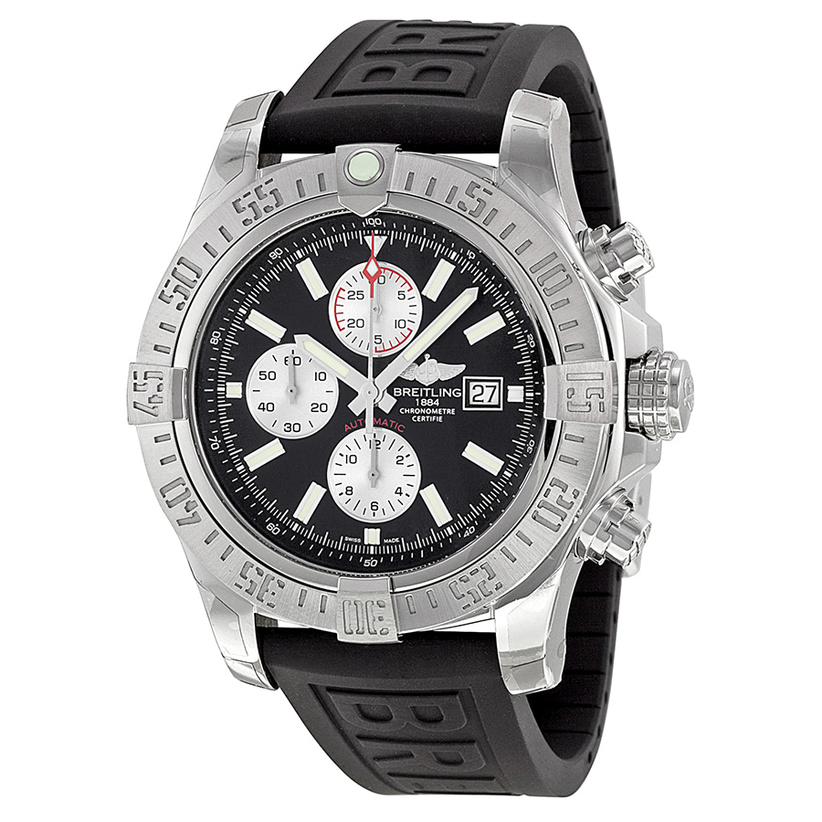 Breitling Avenger Automatic Black Dial Steel Chronograph Replica Watch
