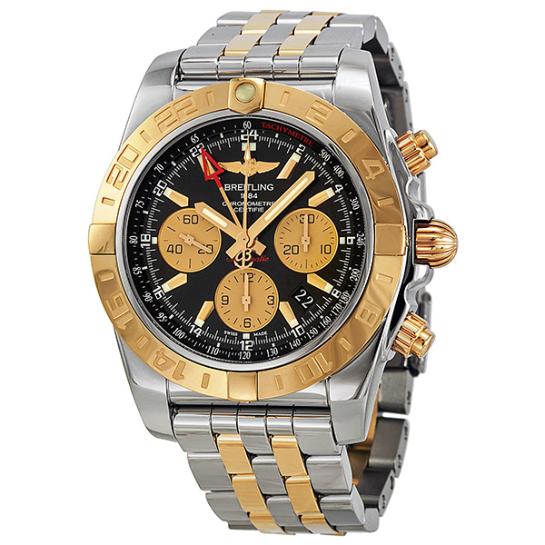 Breitling Chronomat Steel Pilot Watch – Automatic Flight Timer Jet Black Face