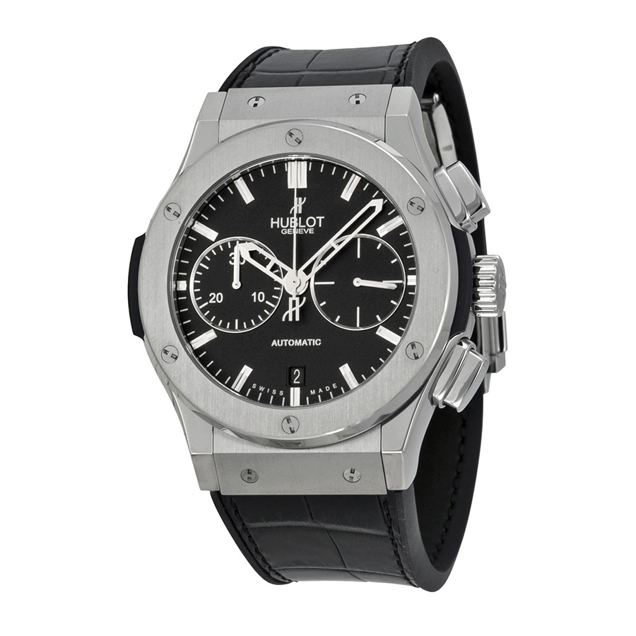 Hublot Classic Fusion Clone - Automatic Chronograph - 42mm Steel Case - Black Dial - Water Resistant Watch