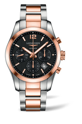 Longines L2.786.5.56.7 Chronograph Steel Case Black Dial Automatic Reps Watch