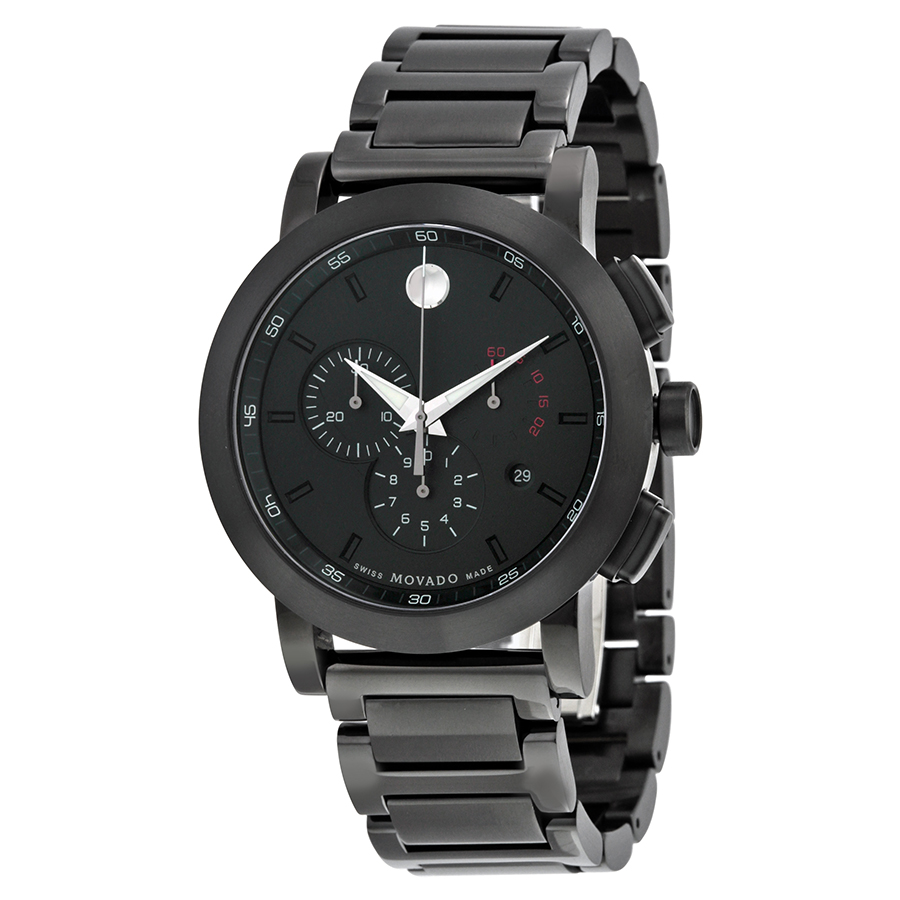 Movado Men's Timepiece 0607001: Swiss Automatic Black Face Water-Resistant Watch