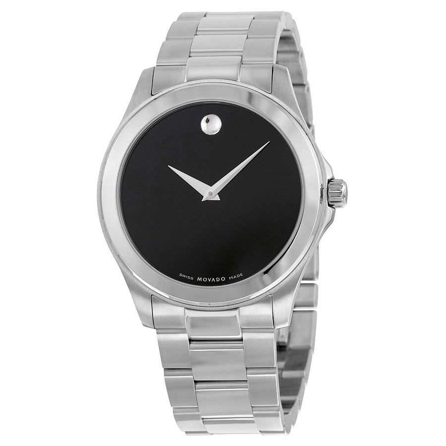 Swiss Crafted Movado Junior Sport 0605746 - Sporty Chronograph Watch with Silver Case & Black Dial