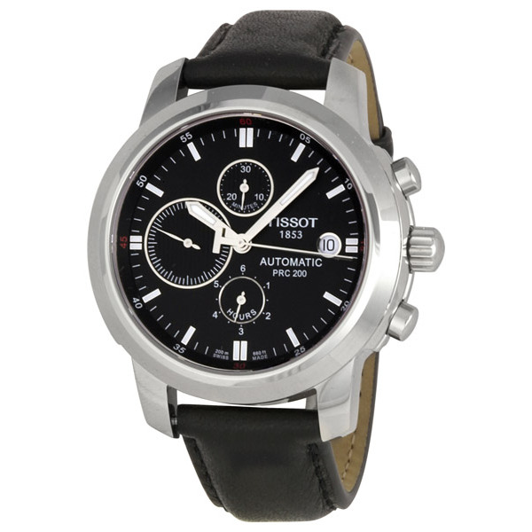 Tissot PRC 200 Chronograph Black Dial Stainless Steel Watch