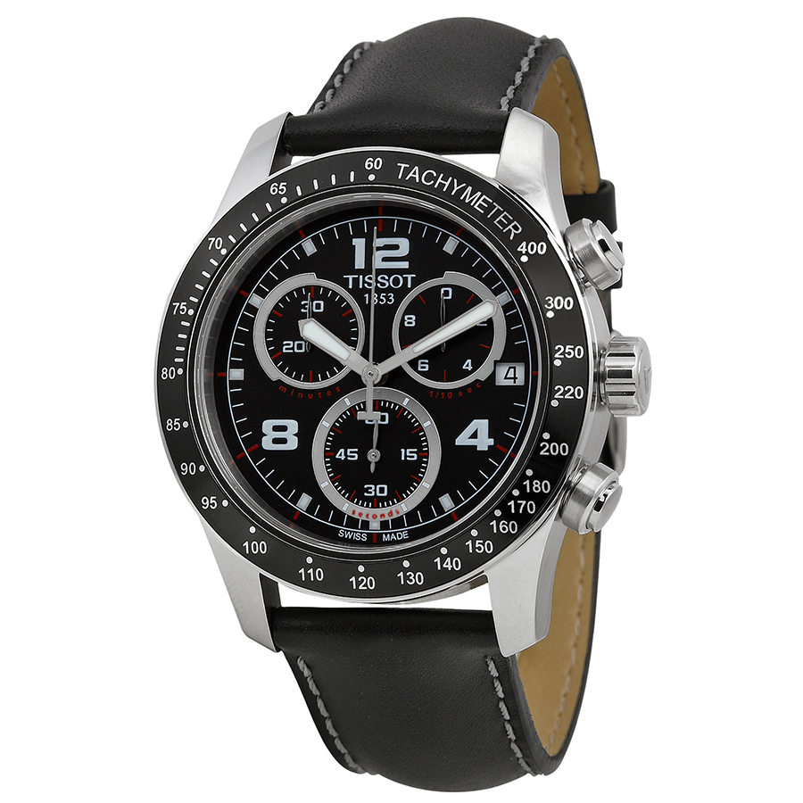 Tissot T-Sport Chronograph Quartz Watch - Bold Steel Case, Black Face, 42mm, Water Resistant