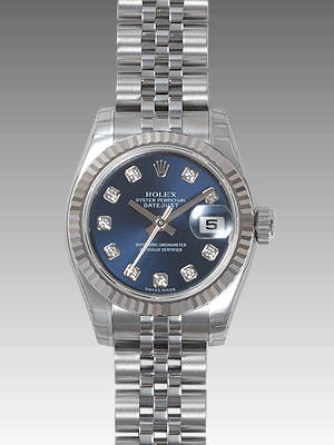 Rolex Datejust 179174-BLDJ: Elegance in Steel & Blue, Ladies' Watch Clone