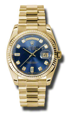 Rolex Day-Date Imitation 41mm Blue Gold Bezel Automatic Luxury Watch